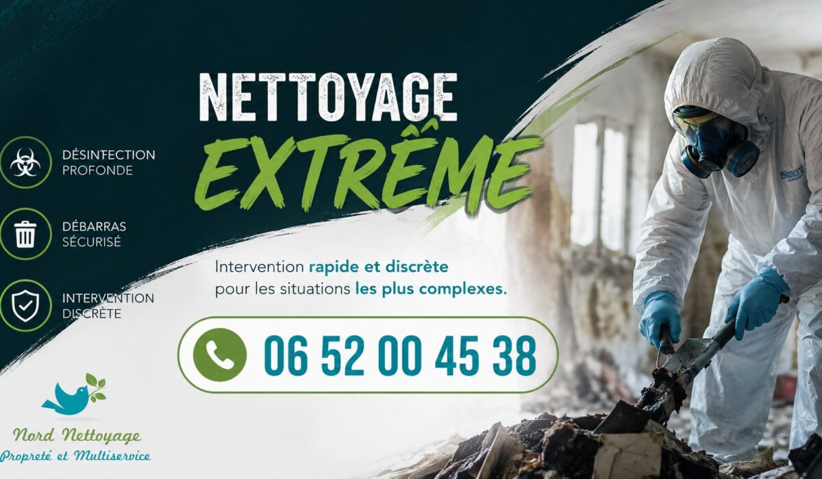 Nettoyage extrême à Viry-Châtillon avec intervention rapide pour logements insalubres, syndrome de Diogène, débarras et désinfection professionnelle.