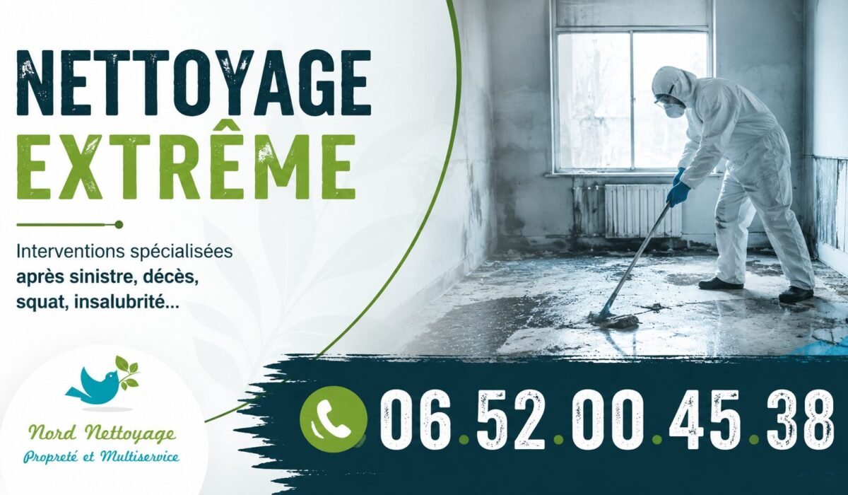 Nettoyage extrême à Viuz-en-Sallaz par Nord Nettoyage : intervention rapide pour logements insalubres, syndrome de Diogène, après décès et désinfection.