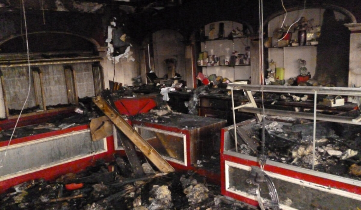 Nettoyage après un incendie à Douai