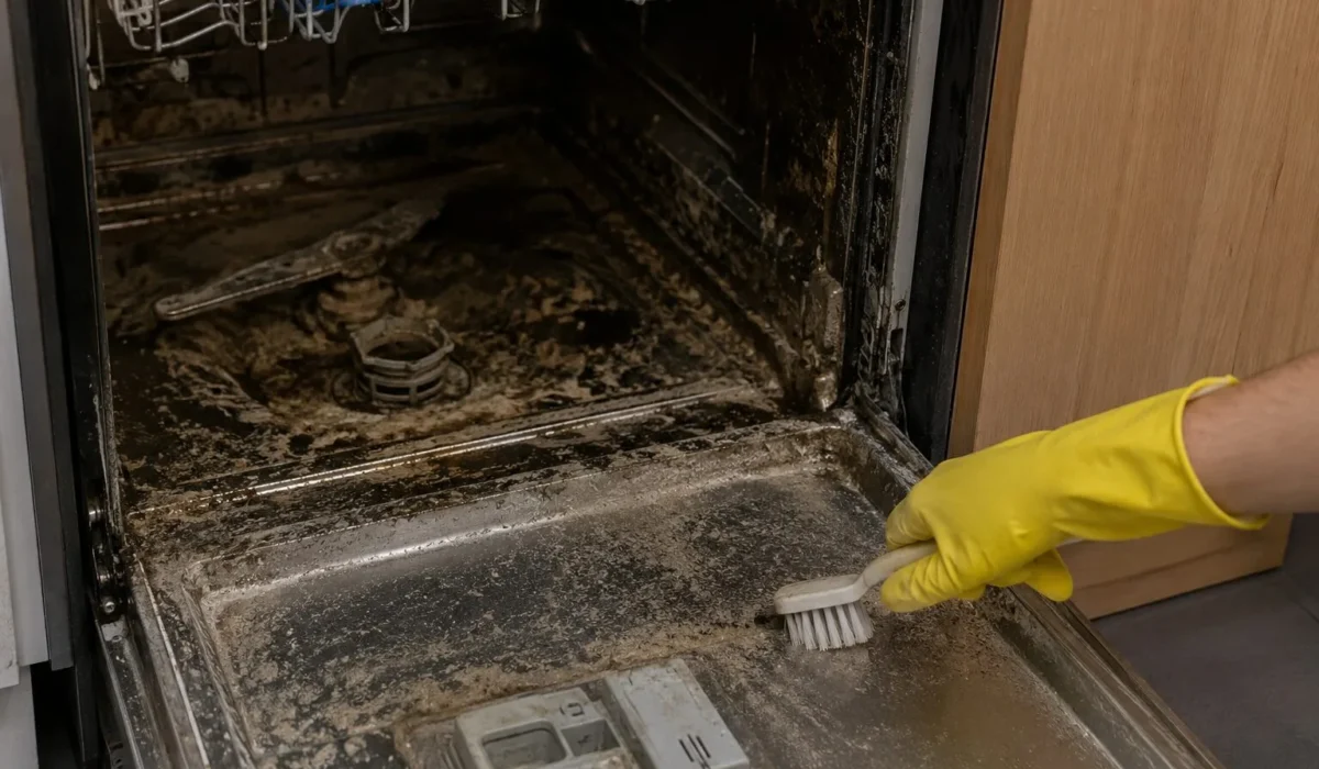 Comment nettoyer un lave-vaisselle abandonné et encrassé par le biofilm en sécurité ?