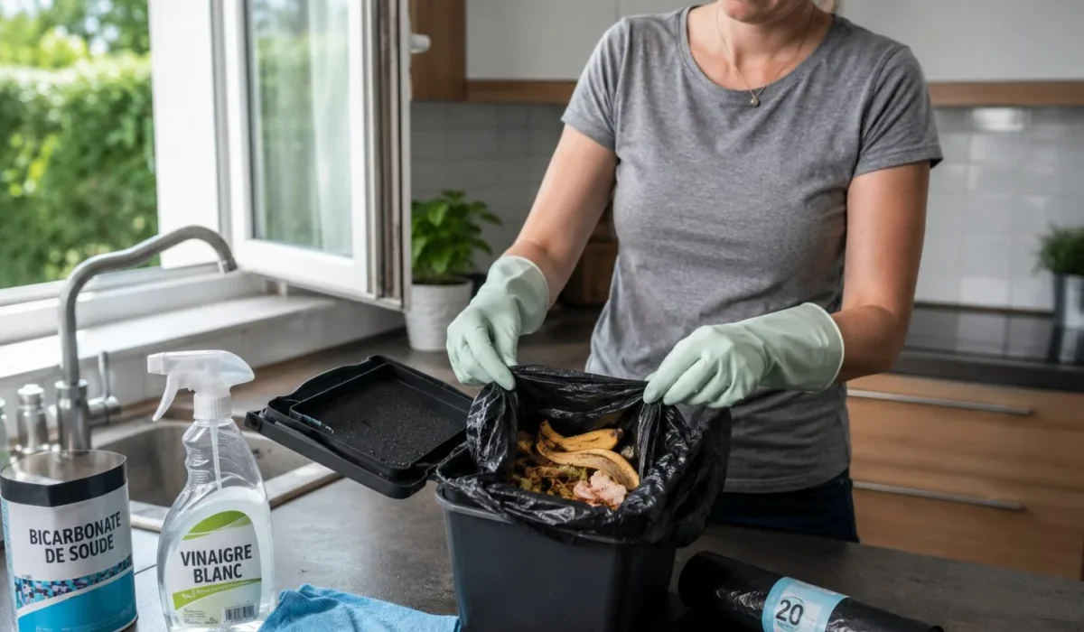 Comment gérer des odeurs de putréfaction légère sans décès, liées à des déchets organiques anciens ?