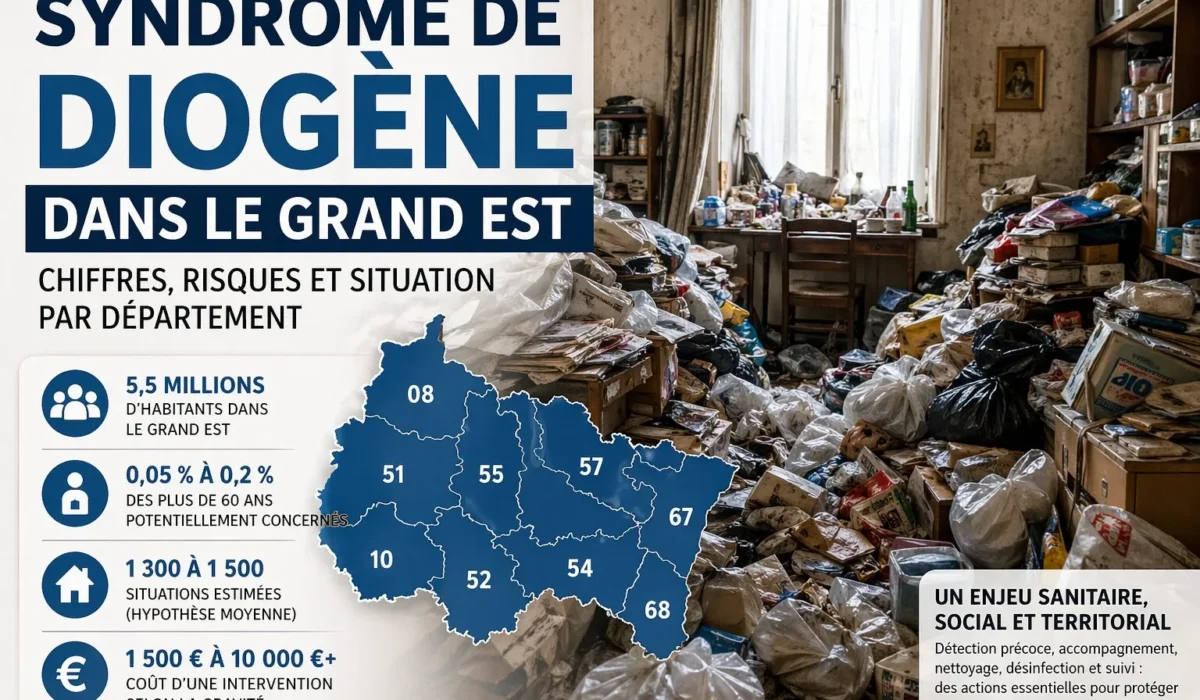 Syndrome de Diogène dans le Grand Est : chiffres, risques et situation par département