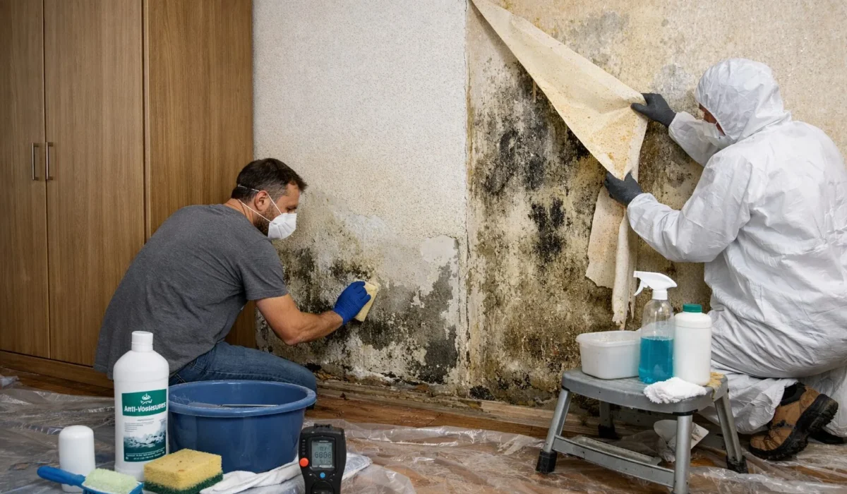 Comment traiter l’humidité et les moisissures derrière meubles et sous papier peint ?
